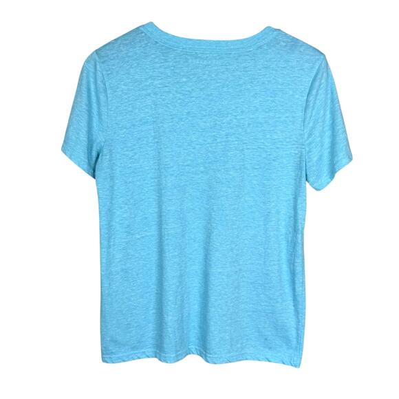 Lucky Brand This is My Fourth Sky Blue Soft Knit Short Sleeve Graphic July Tee - Picture 8 of 10